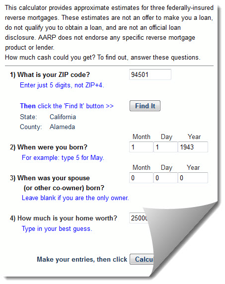 aarp-calculator aarp calculator1 Top 4 Reverse Mortgage Calculators Reviewed